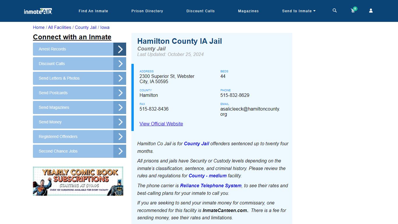 Hamilton County IA Jail - Inmate Locator